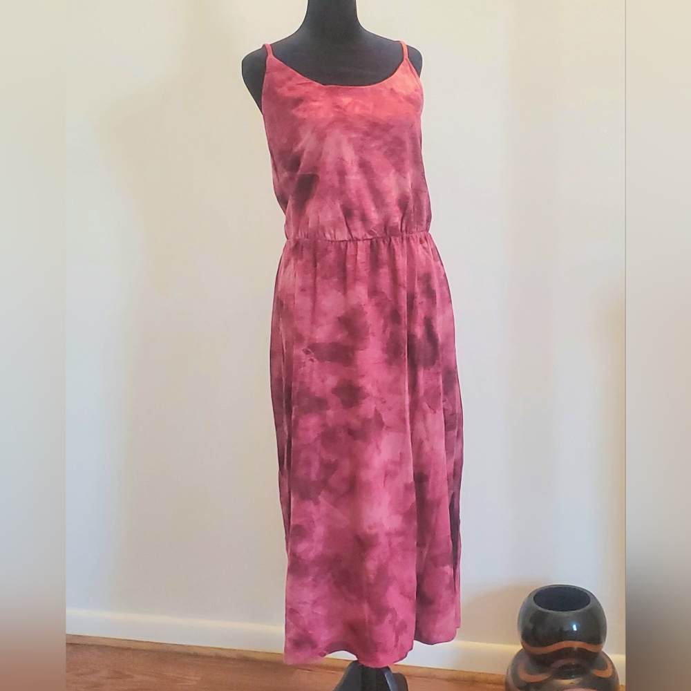 Old Navy Pink and Black Maxi Dress